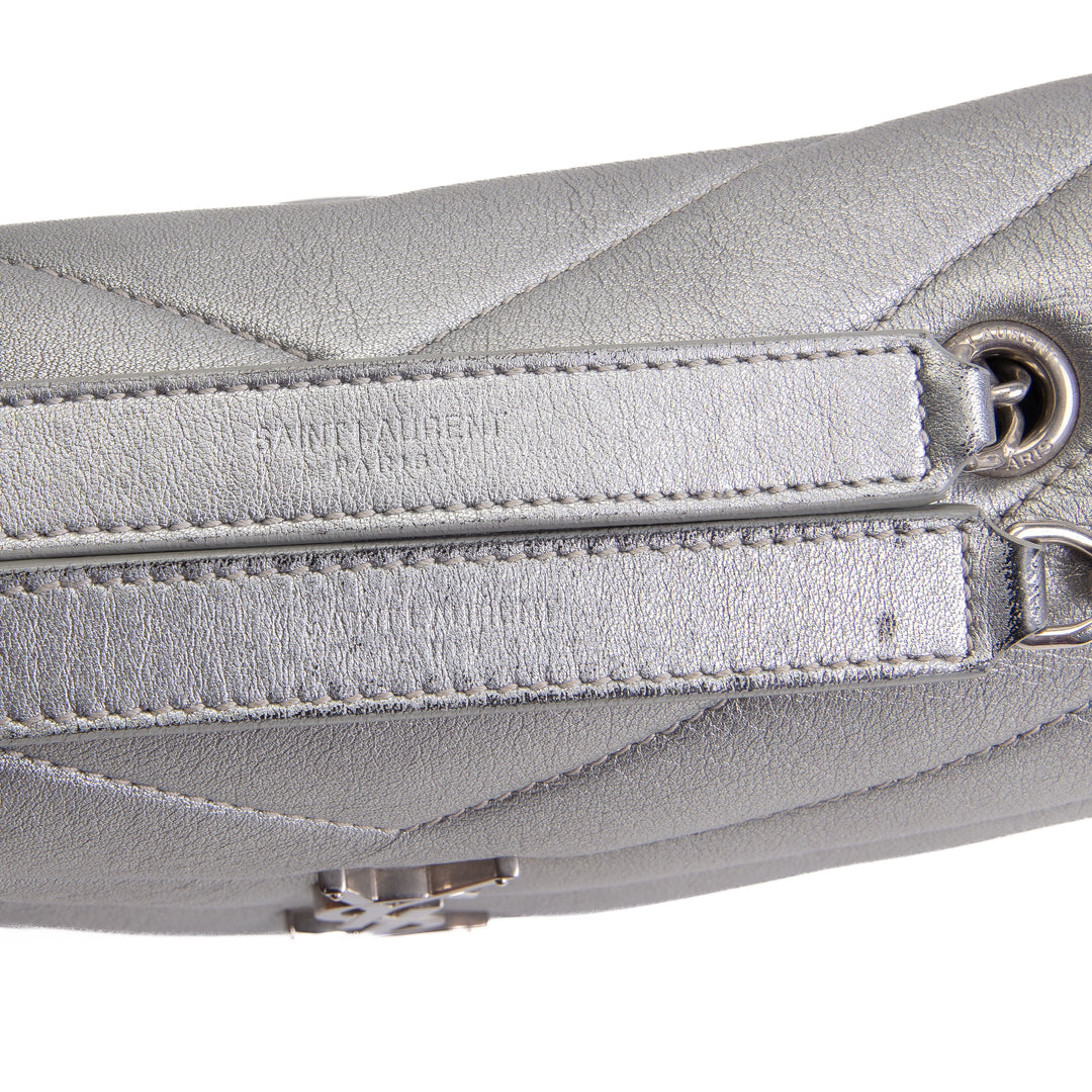 SAINT LAURENT Small Loulou - Silver OUTLET FINAL SALE