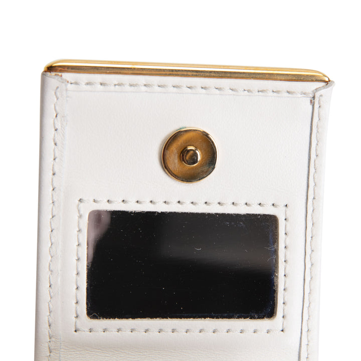PRADA Curve Flap Diagramme Quilted Leather Bag - White