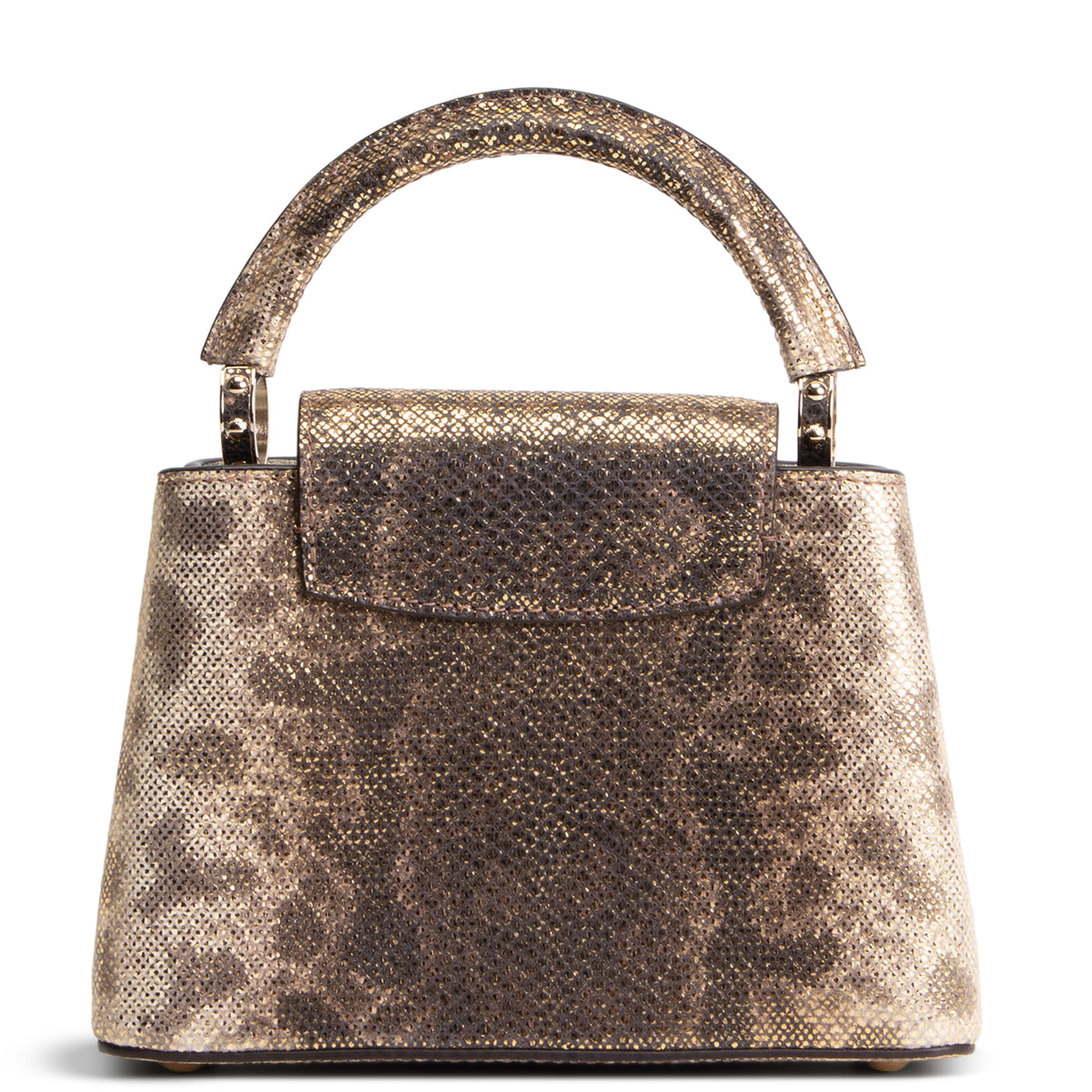 LOUIS VUITTON Lizard Mini Capucines Handle Bag - Brown