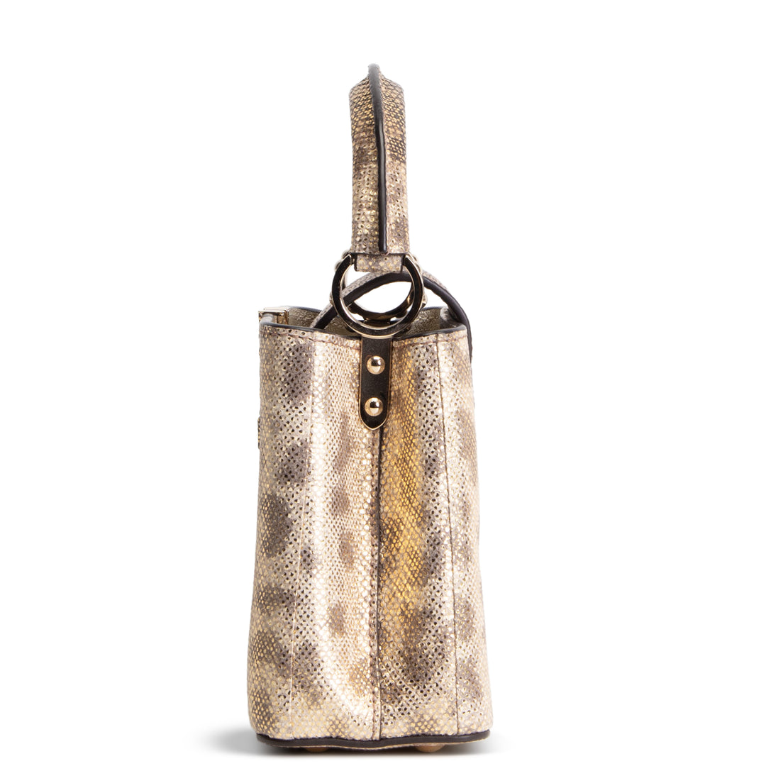 LOUIS VUITTON Lizard Mini Capucines Handle Bag - Brown