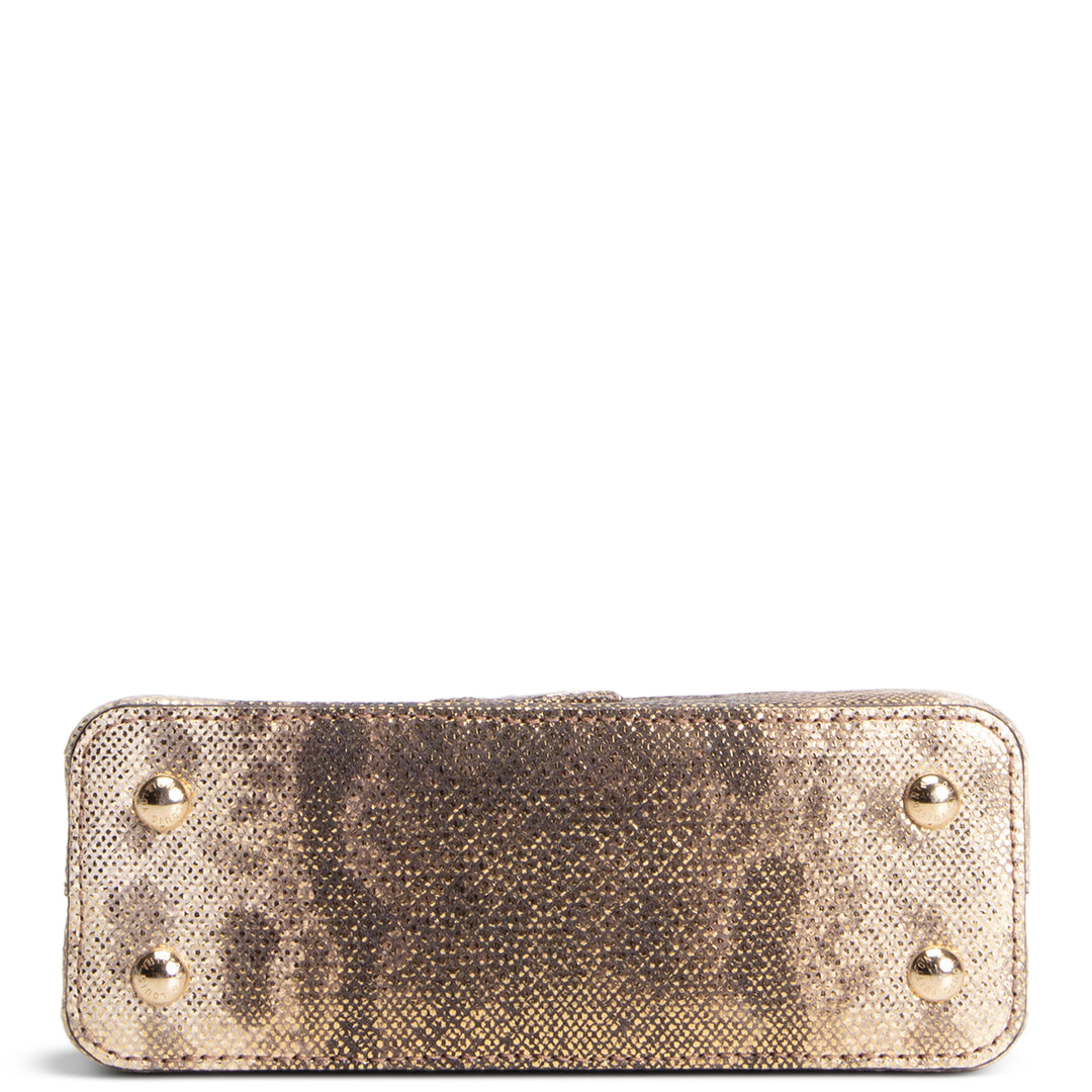 LOUIS VUITTON Lizard Mini Capucines Handle Bag - Brown