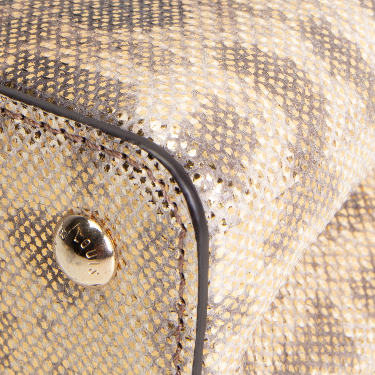 LOUIS VUITTON Lizard Mini Capucines Handle Bag - Brown