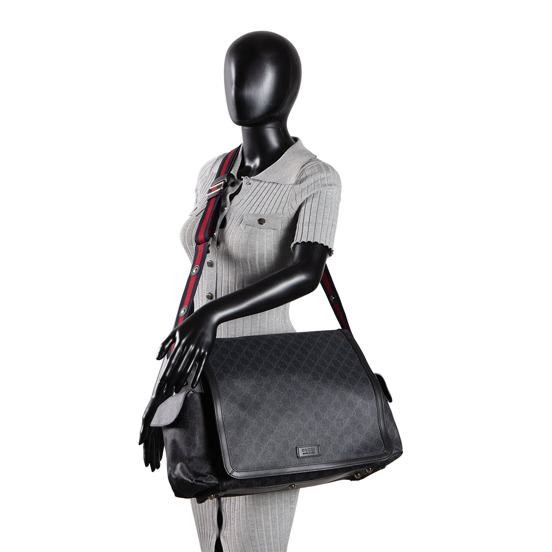GUCCI GG Supreme Diaper Bag - Black OUTLET FINAL SALE