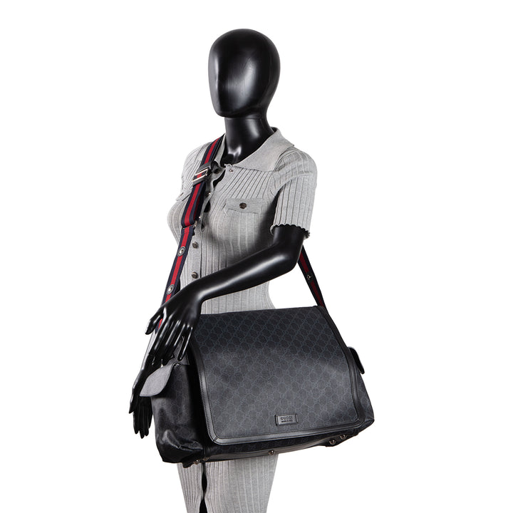 GUCCI GG Supreme Diaper Bag - Black OUTLET FINAL SALE
