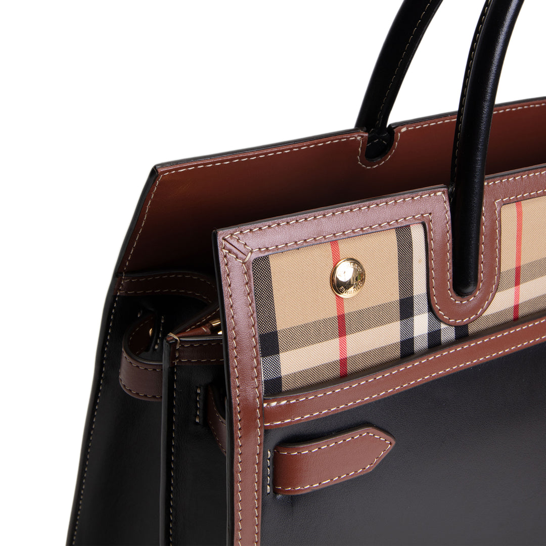 BURBERRY Check Two Handle Title Tote Large - Missing Strap