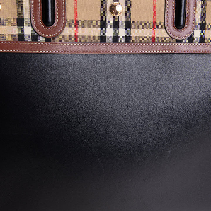 BURBERRY Check Two Handle Title Tote Large - Missing Strap