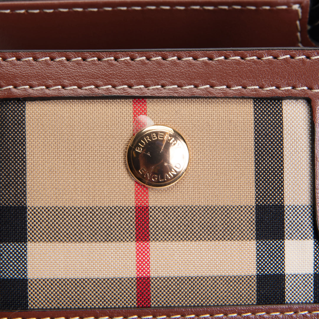 BURBERRY Check Two Handle Title Tote Large - Missing Strap
