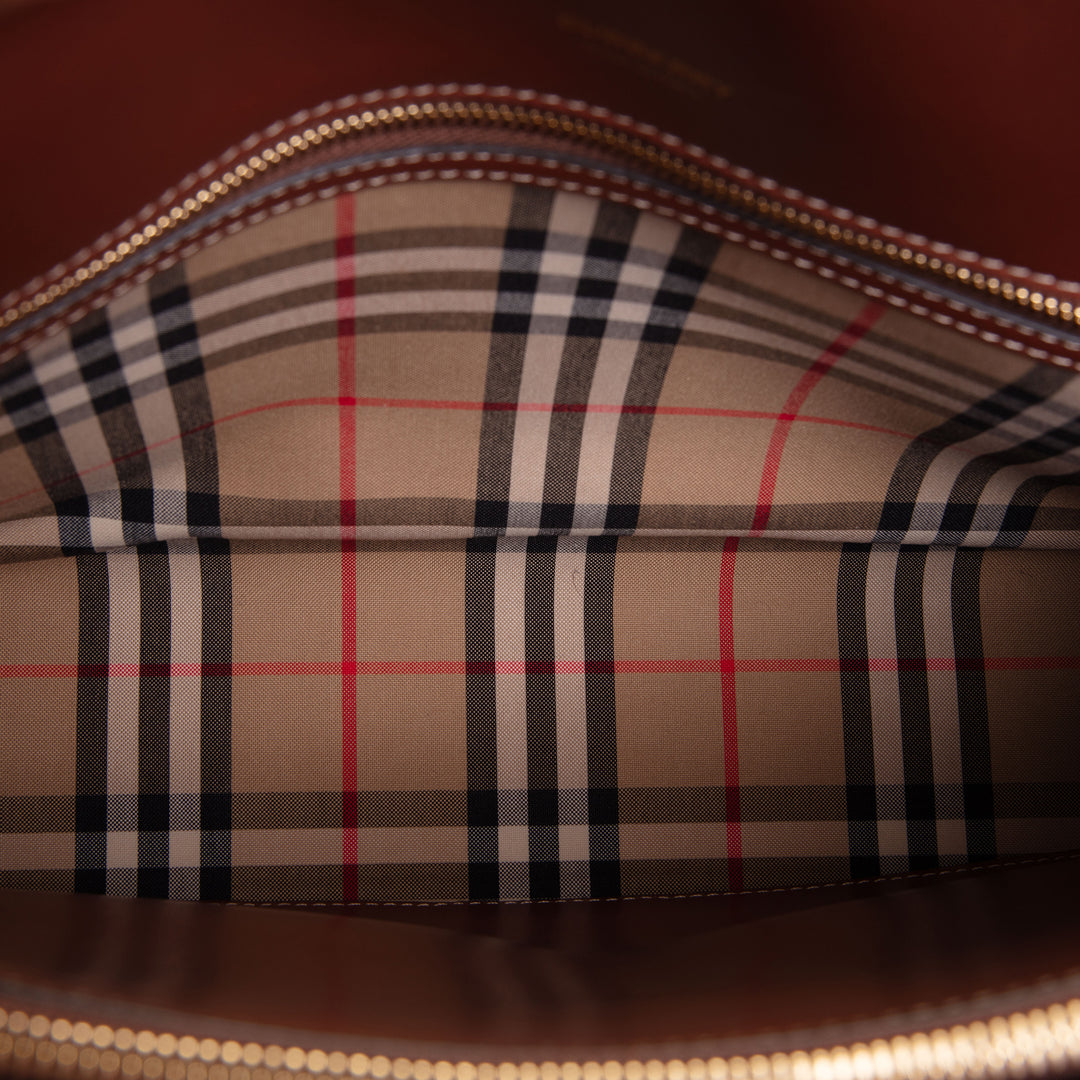 BURBERRY Check Two Handle Title Tote Large - Missing Strap