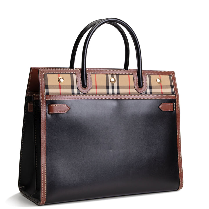 BURBERRY Check Two Handle Title Tote Large - Missing Strap