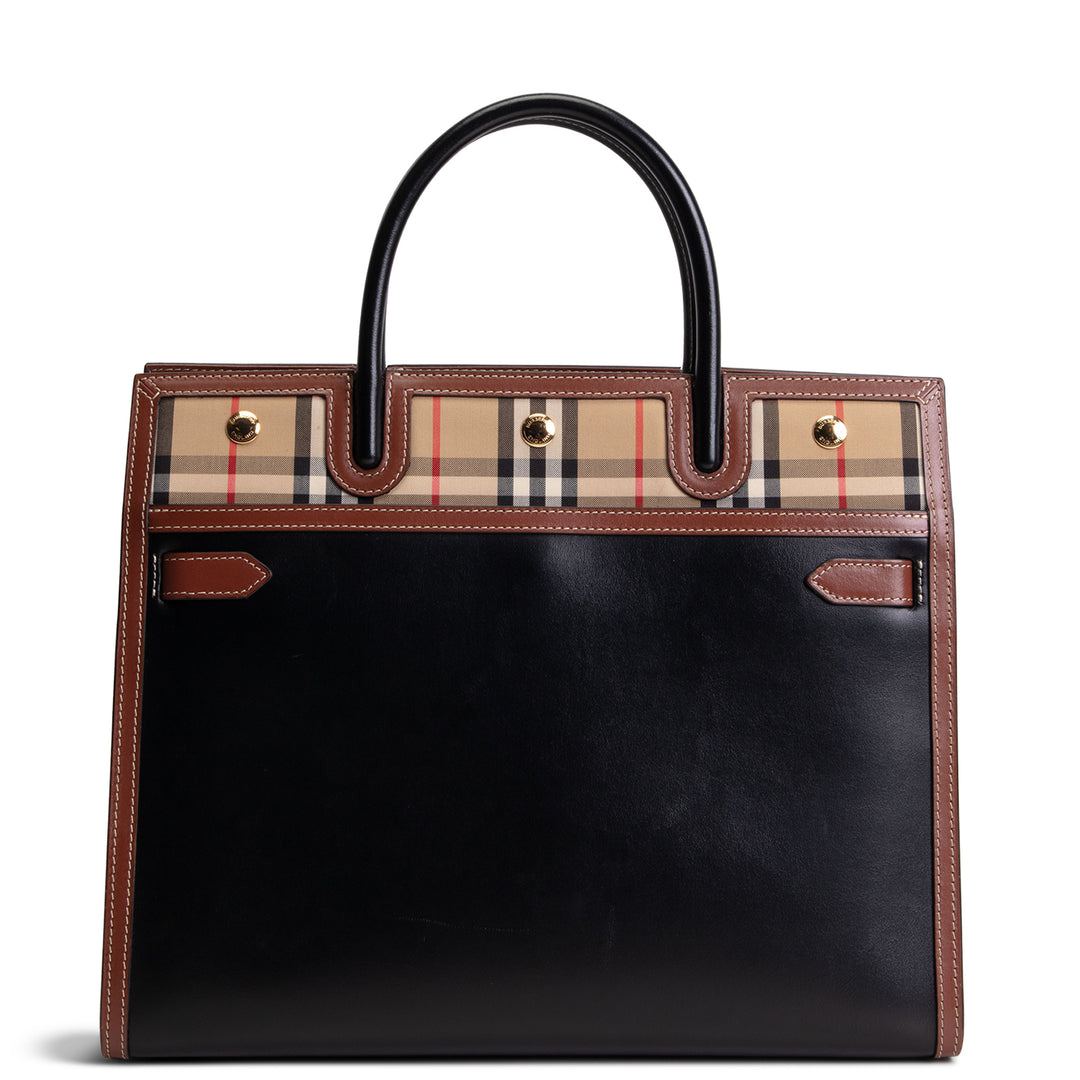 BURBERRY Check Two Handle Title Tote Large - Missing Strap