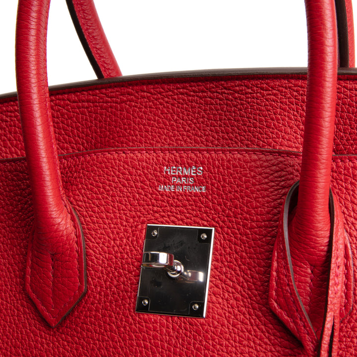 HERMES Birkin 35 Togo - Rouge De Coeur w/ Palladium Hardware