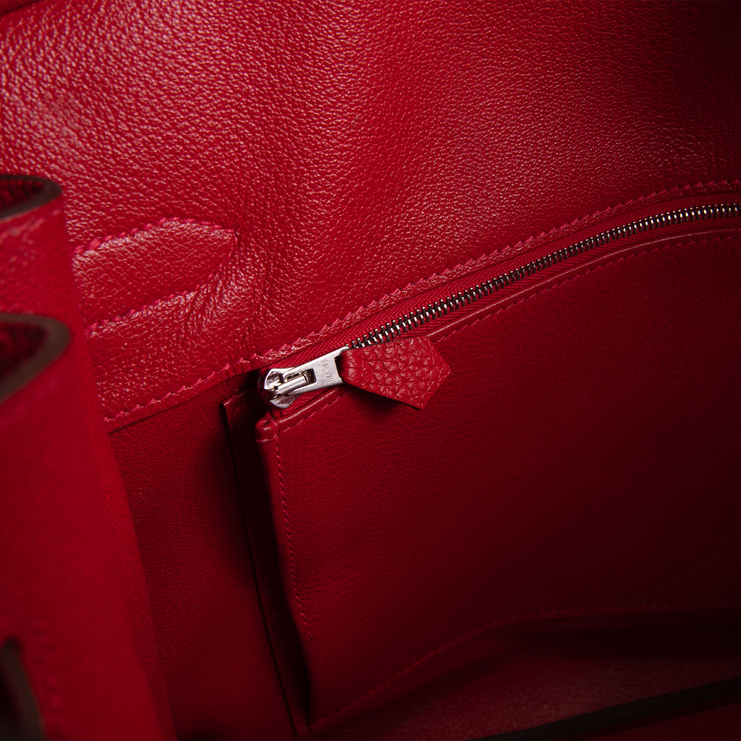 HERMES Birkin 35 Togo - Rouge De Coeur w/ Palladium Hardware