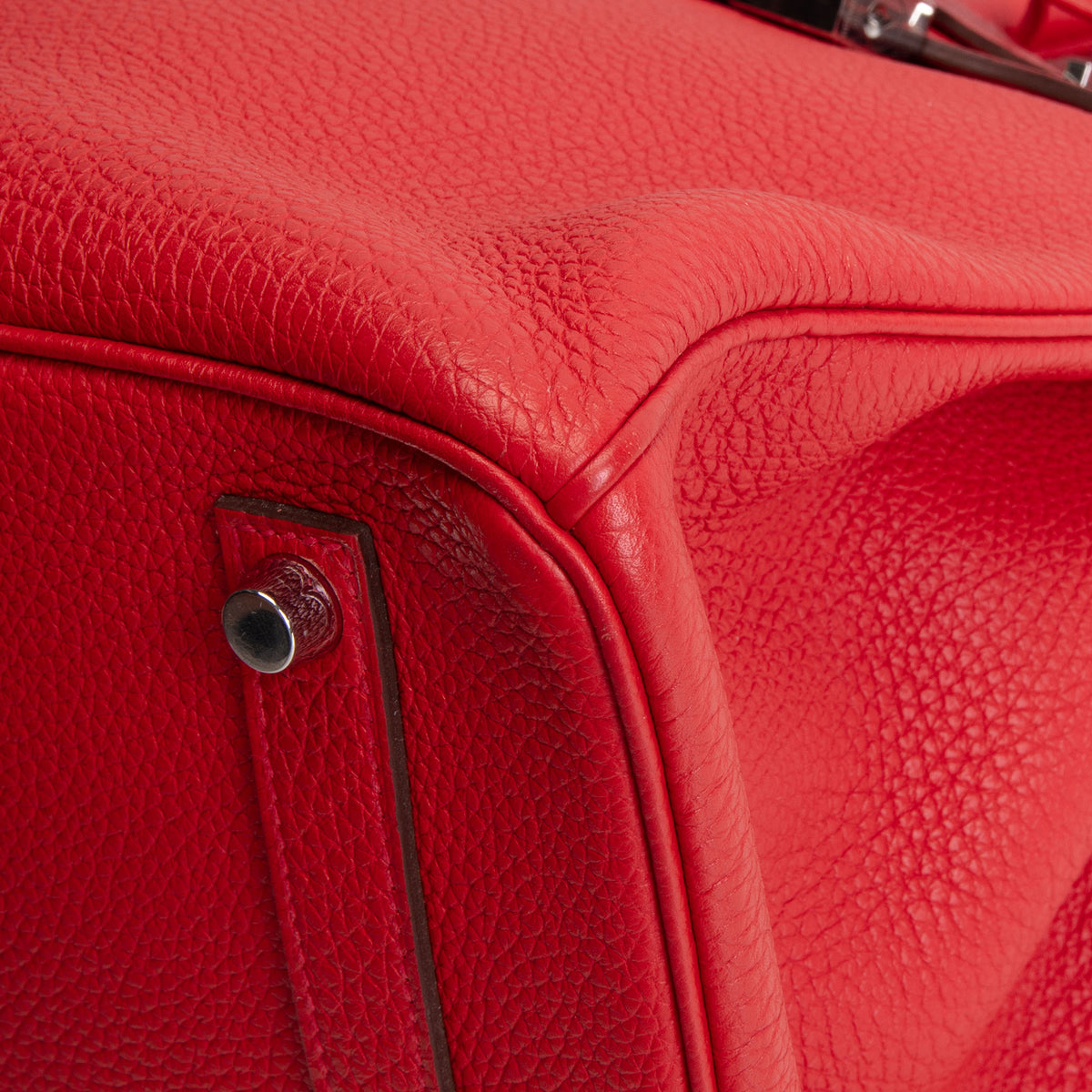 HERMES Birkin 35 Togo - Rouge De Coeur w/ Palladium Hardware