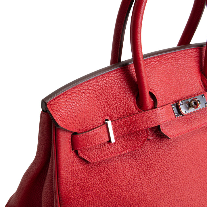 HERMES Birkin 35 Togo - Rouge De Coeur w/ Palladium Hardware