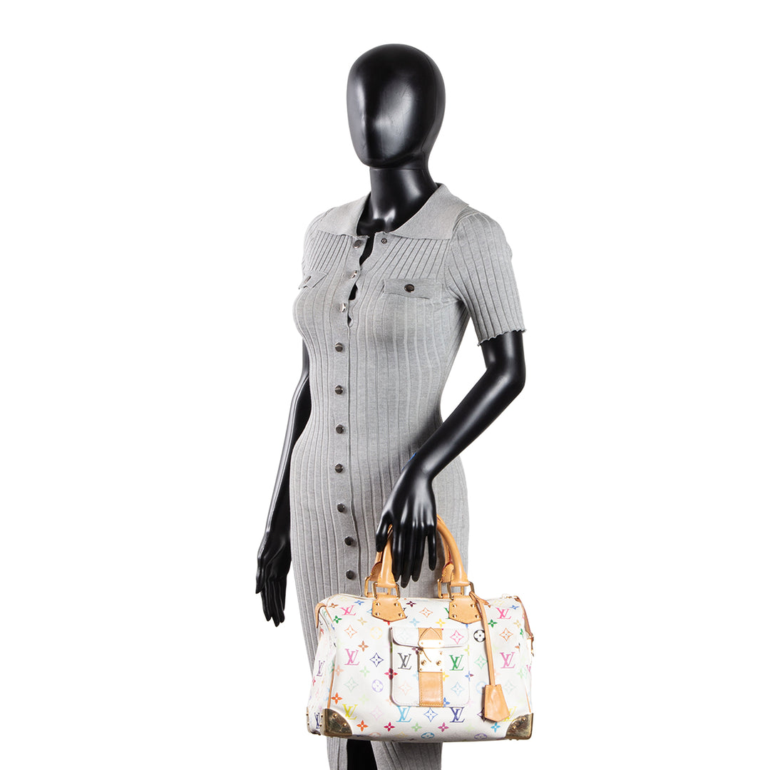 LOUIS VUITTON Multicolore Monogram x Takashi Speedy 30 - White