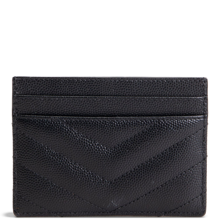 SAINT LAURENT Metalasse Cassandre Card Holder - Black