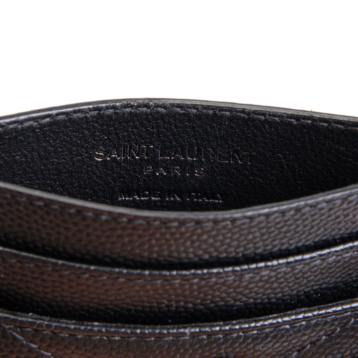 SAINT LAURENT Metalasse Cassandre Card Holder - Black