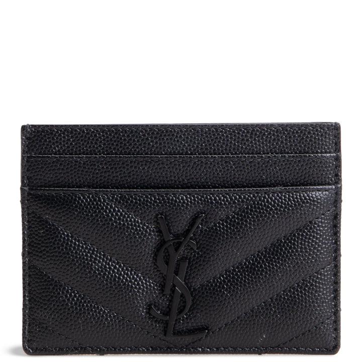 SAINT LAURENT Metalasse Cassandre Card Holder - Black