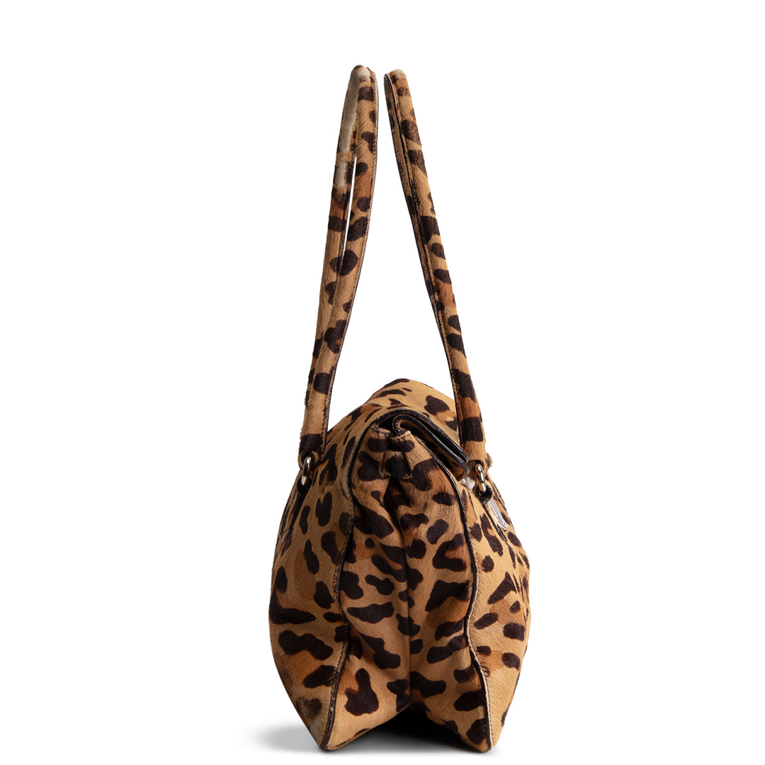 PRADA Cavallino Easy Bag - Leopard Pony Hair OUTLET FINAL SALE