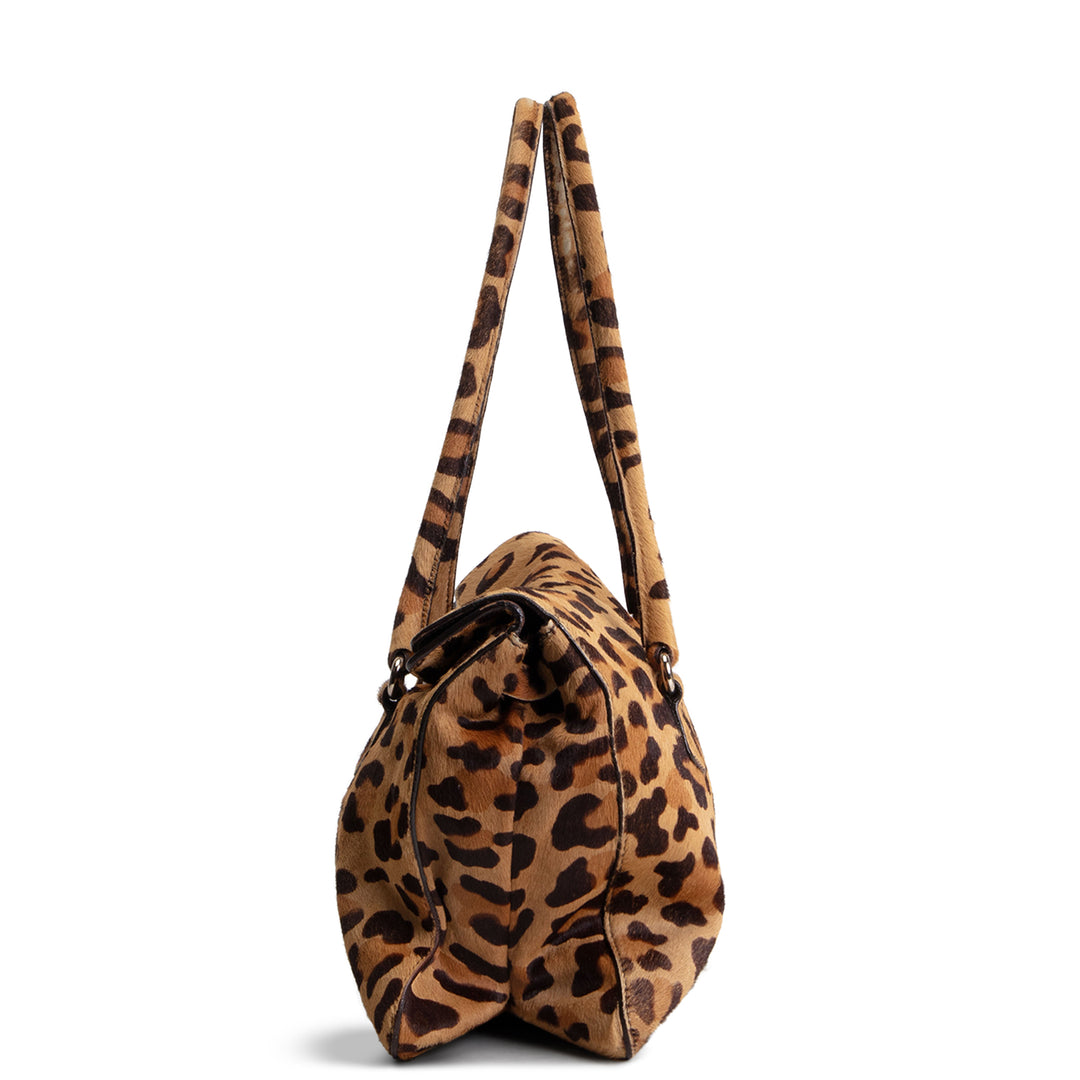 PRADA Cavallino Easy Bag - Leopard Pony Hair OUTLET FINAL SALE