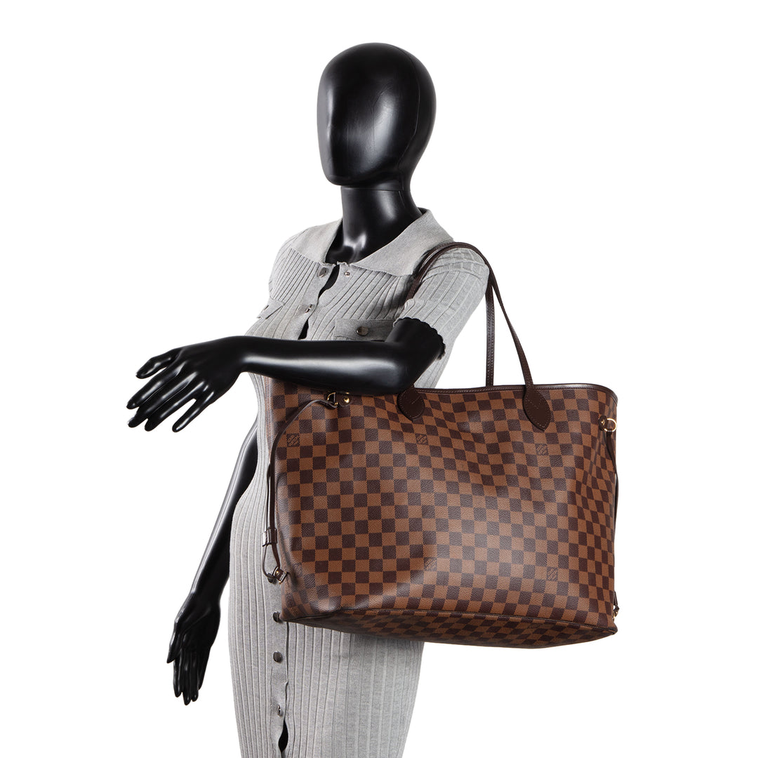 LOUIS VUITTON Neverfull GM Damier Ebene w/ Pouch