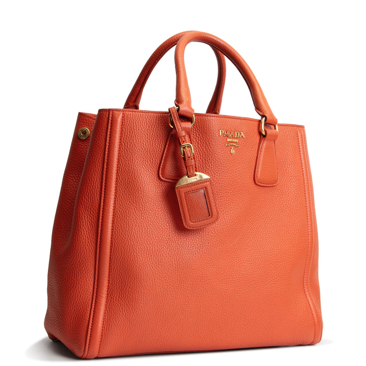PRADA Vitello Daino Tote - Orange