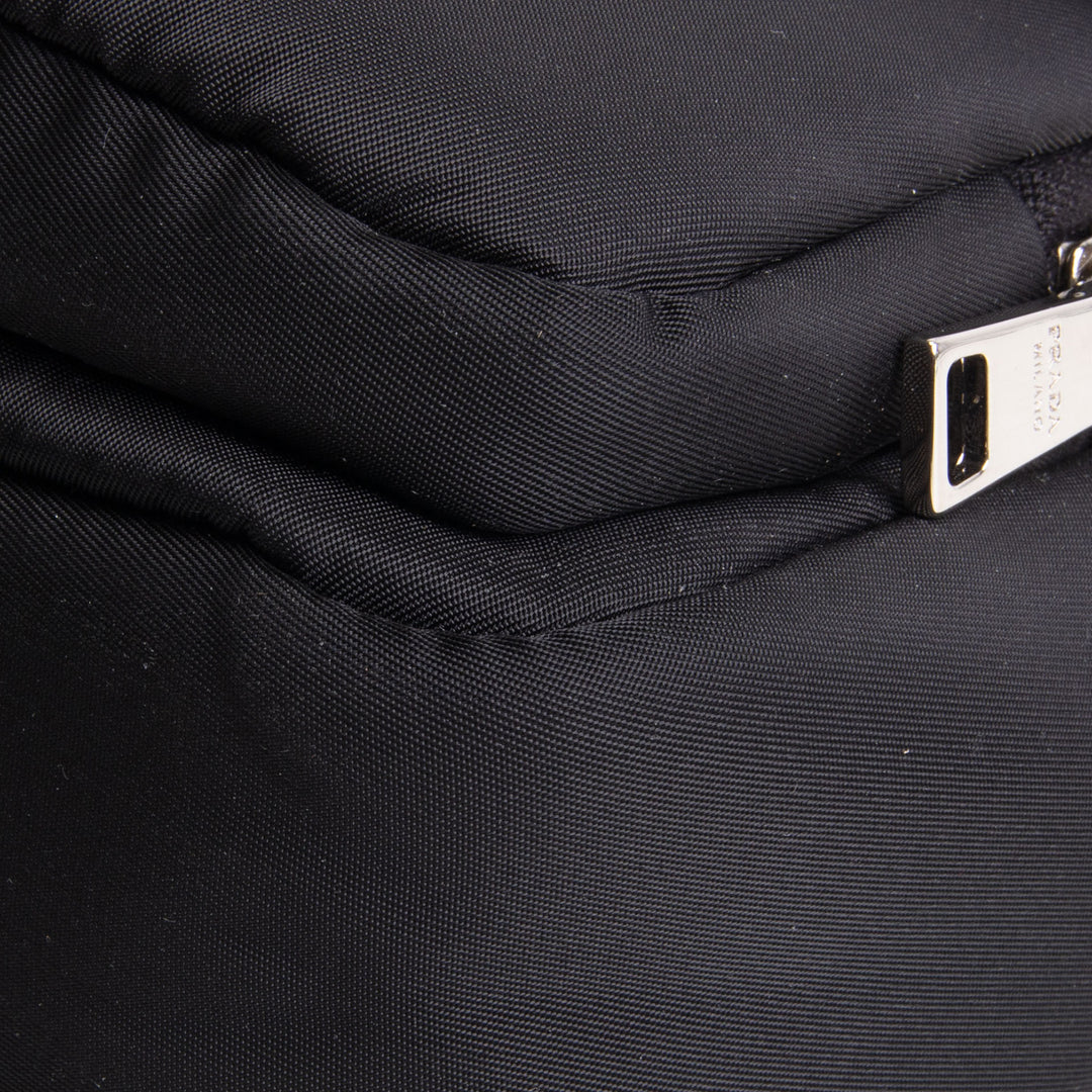 PRADA Tessuto & Spazzolata Buckle Pocket Crossbody - Black