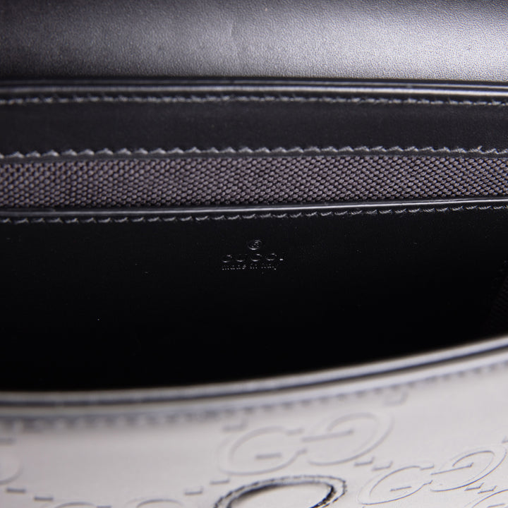 GUCCI Debossed Jumbo GG Gilbert Crossbody - Black