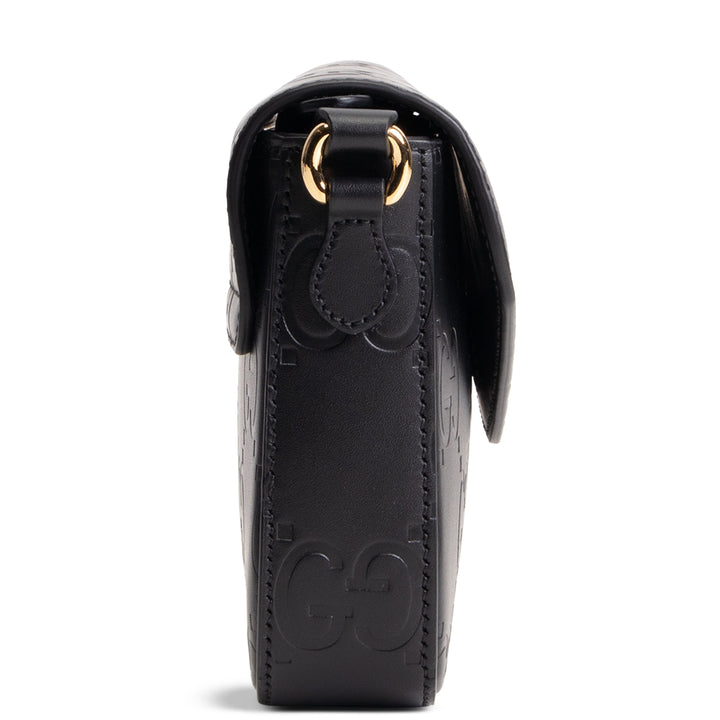 GUCCI Debossed Jumbo GG Gilbert Crossbody - Black
