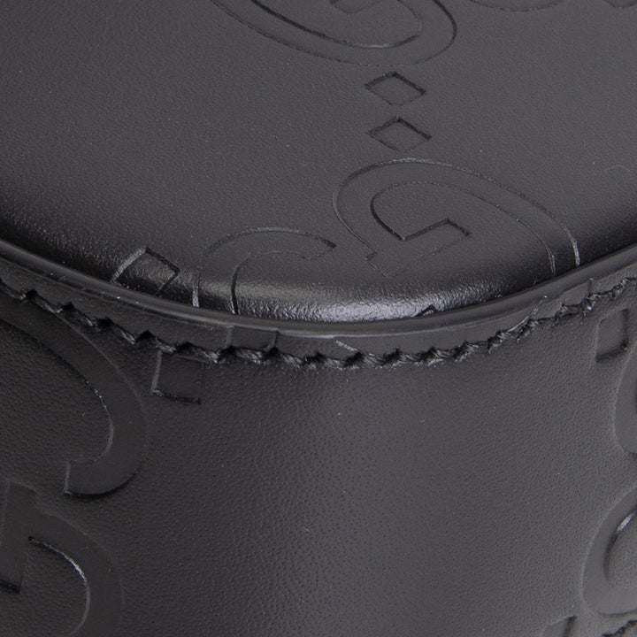 GUCCI Debossed Jumbo GG Gilbert Crossbody - Black
