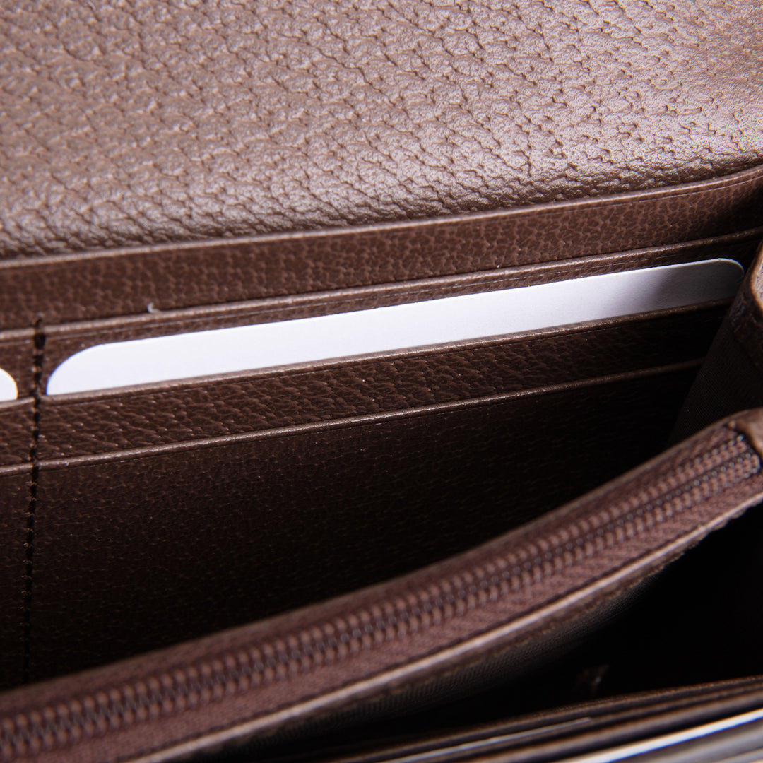 GUCCI GG Supreme Ophidia Wallet Continental Trifold - Brown