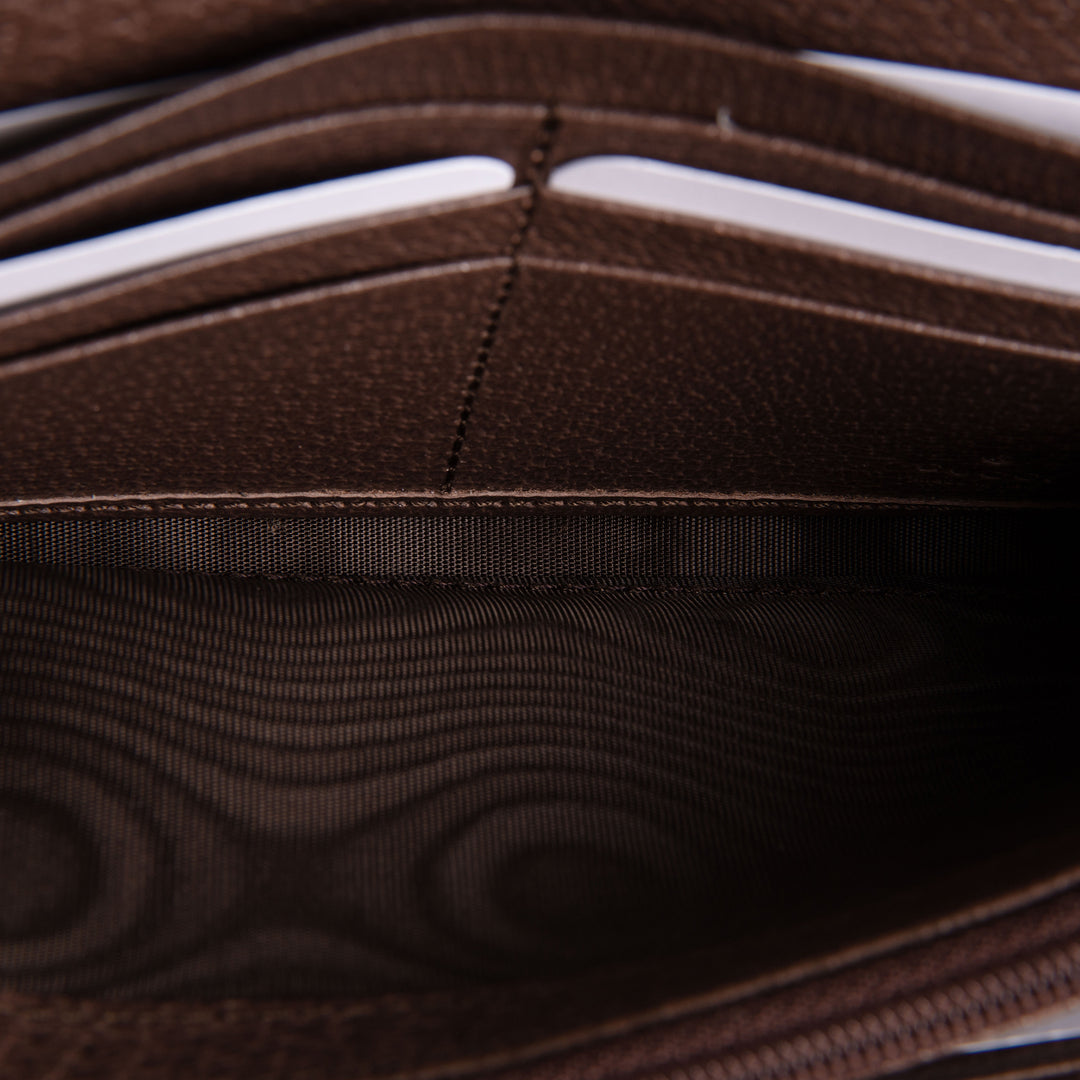 GUCCI GG Supreme Ophidia Wallet Continental Trifold - Brown