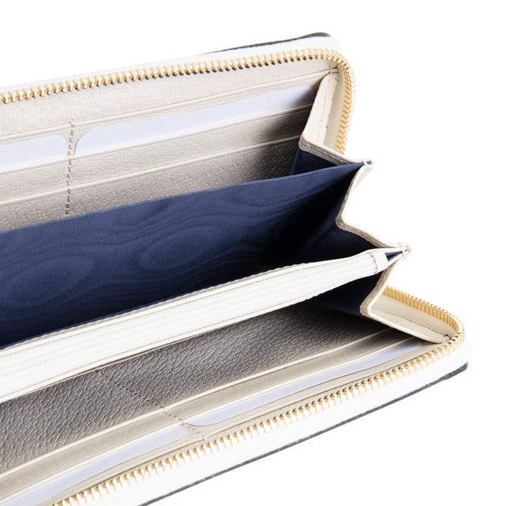 GUCCI Ophidia GG Supreme Zip Around Wallet - Ivory