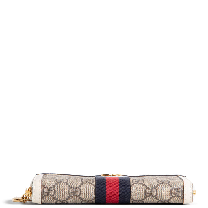 GUCCI Ophidia GG Supreme Zip Around Wallet - Ivory