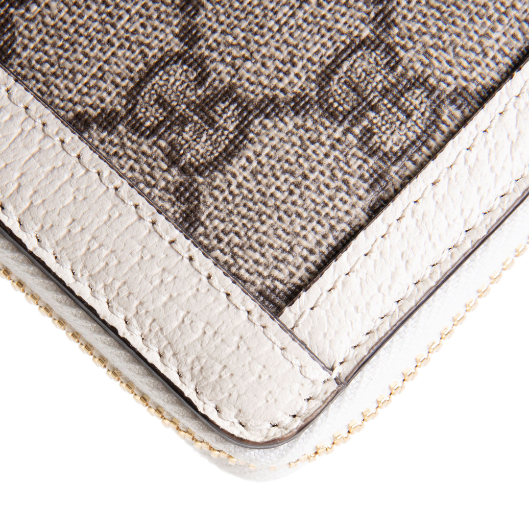 GUCCI Ophidia GG Supreme Zip Around Wallet - Ivory
