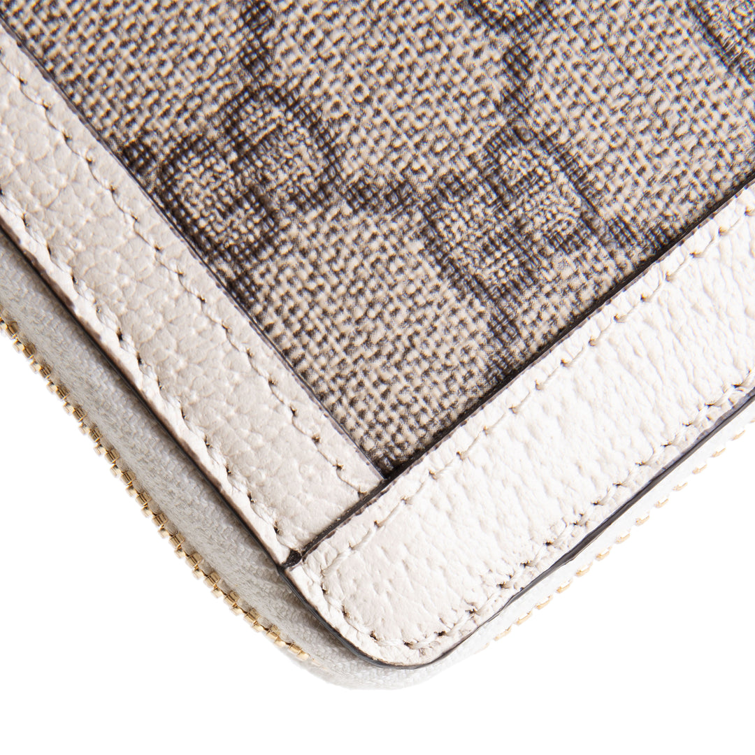 GUCCI Ophidia GG Supreme Zip Around Wallet - Ivory