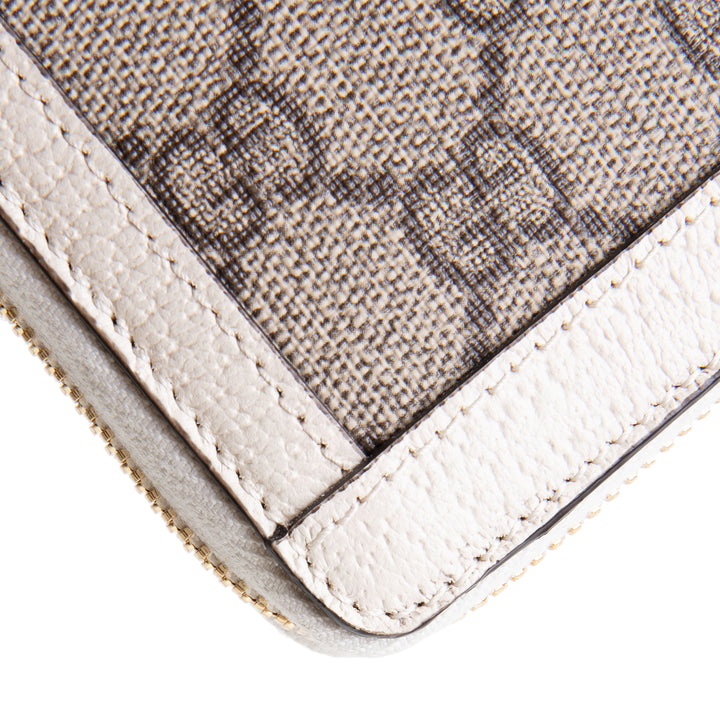 GUCCI Ophidia GG Supreme Zip Around Wallet - Ivory