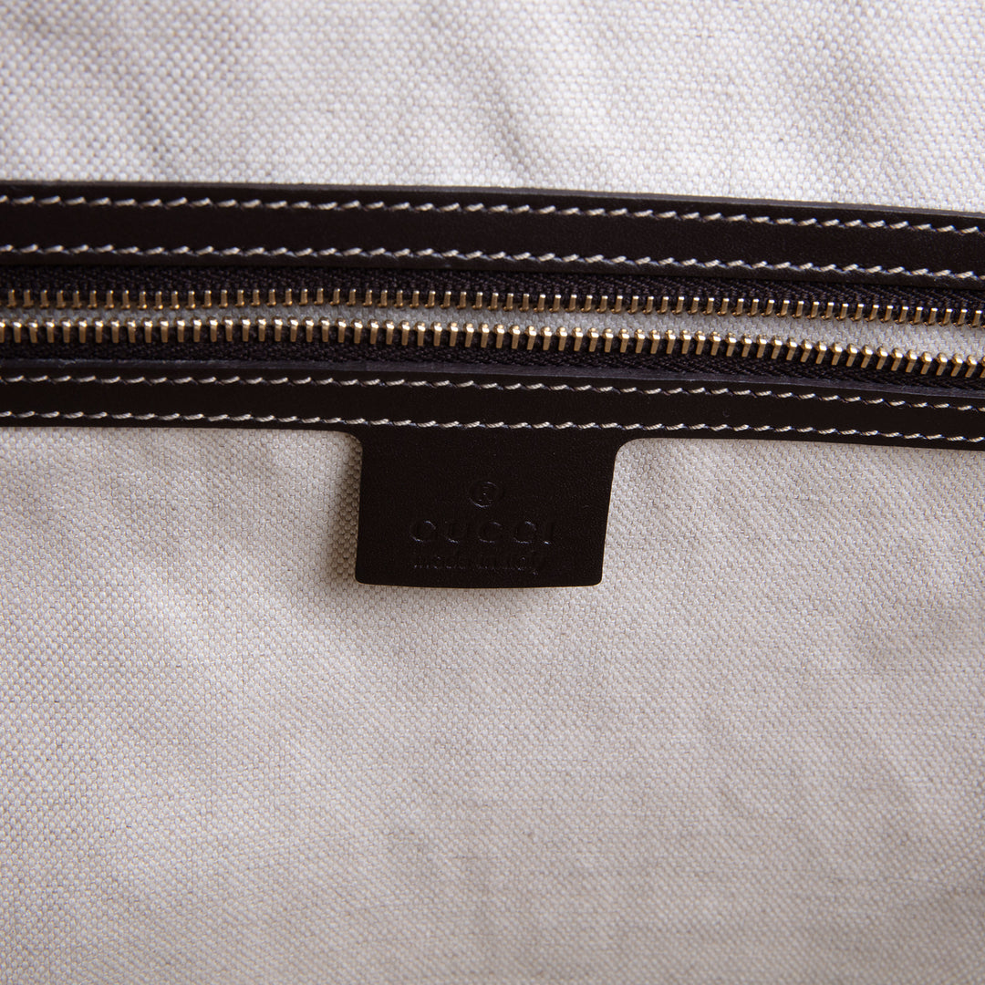 GUCCI GG Canvas Lovely Heart Tote - Beige & Ebony