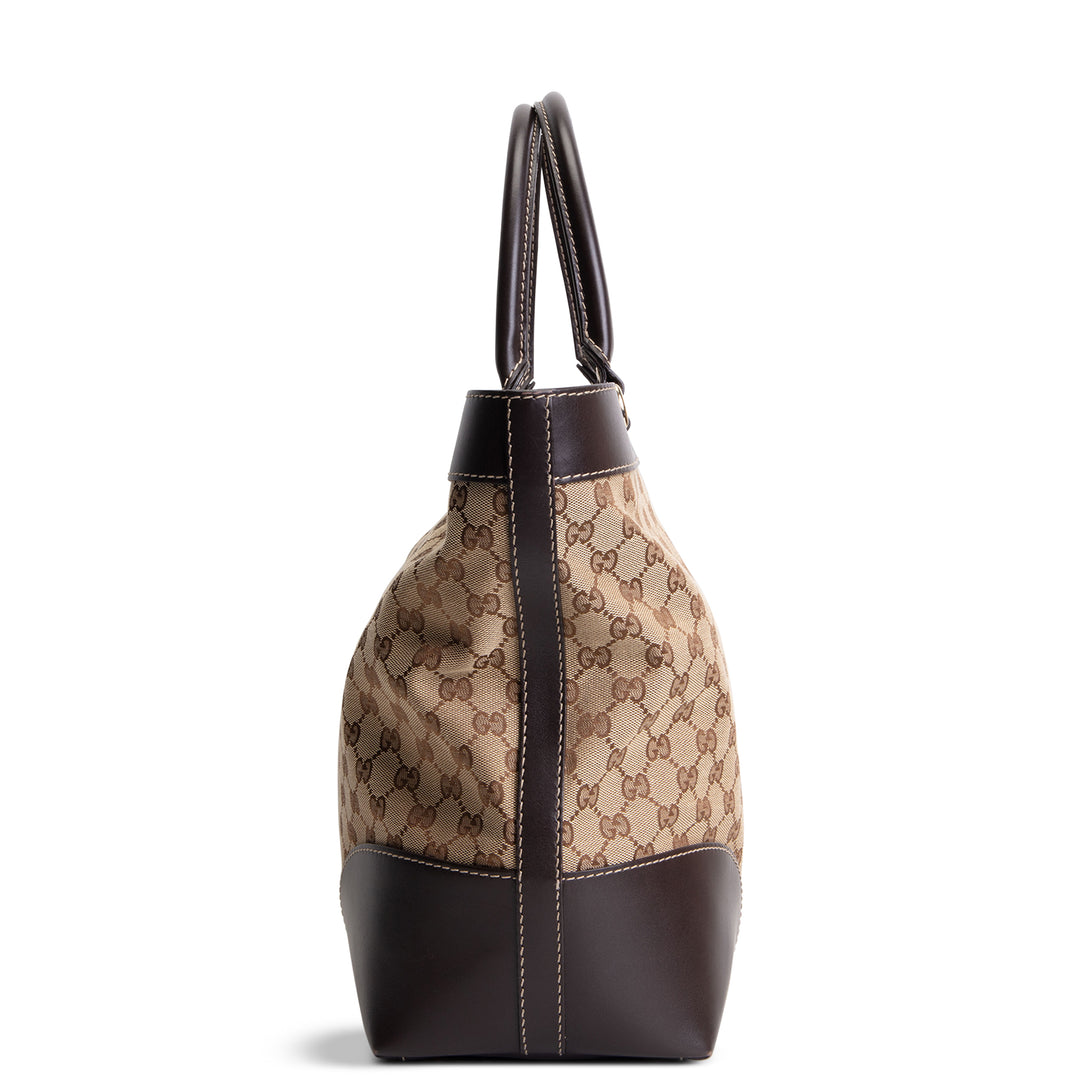 GUCCI GG Canvas Lovely Heart Tote - Beige & Ebony