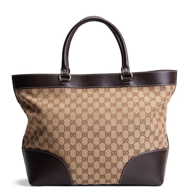 GUCCI GG Canvas Lovely Heart Tote - Beige & Ebony