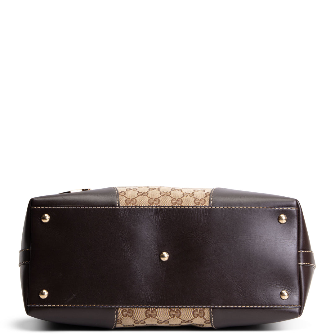 GUCCI GG Canvas Lovely Heart Tote - Beige & Ebony