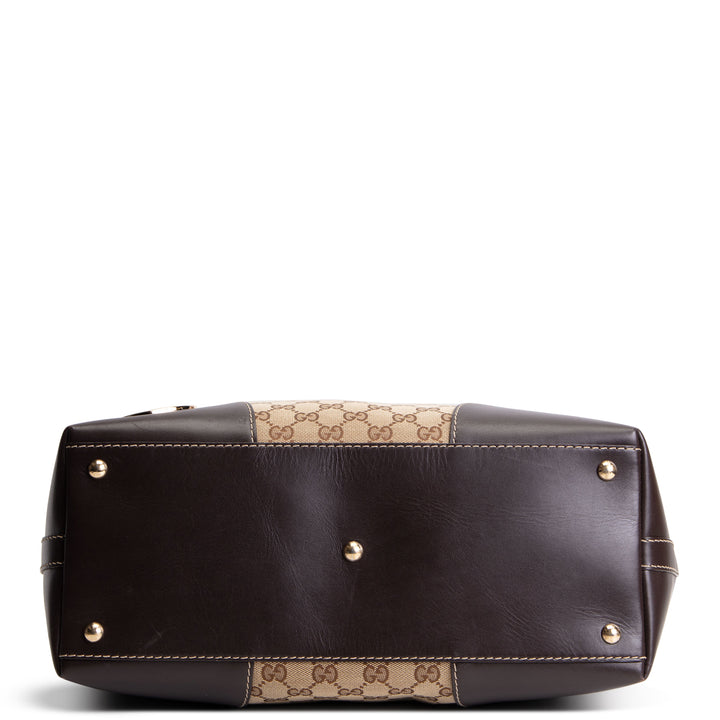 GUCCI GG Canvas Lovely Heart Tote - Beige & Ebony