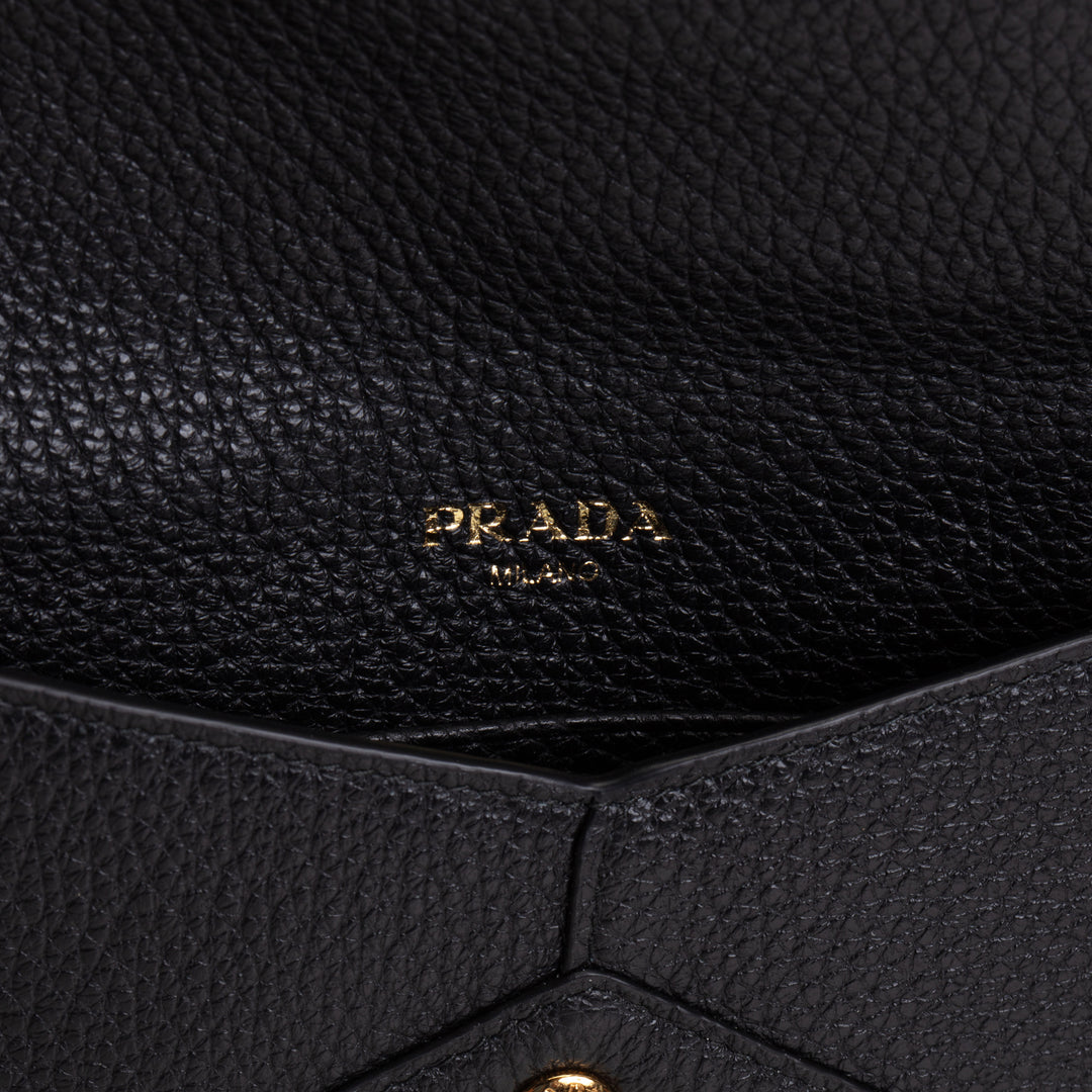 PRADA Pebbled Leather Envelope Pouch