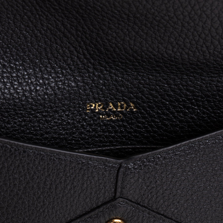 PRADA Pebbled Leather Envelope Pouch