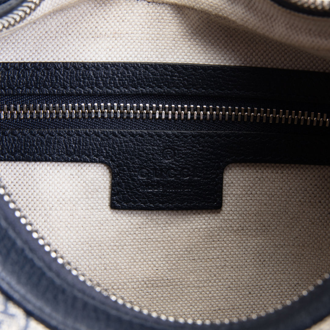 GUCCI GG Supreme Large Attache Shoulder Bag - Navy