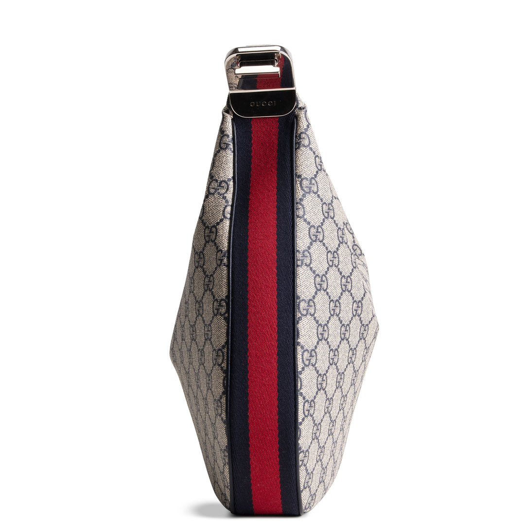 GUCCI GG Supreme Large Attache Shoulder Bag - Navy