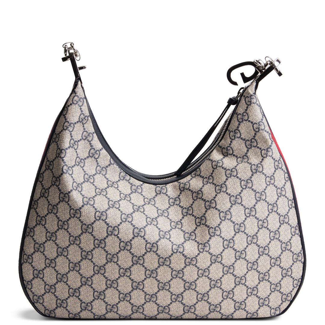 GUCCI GG Supreme Large Attache Shoulder Bag - Navy