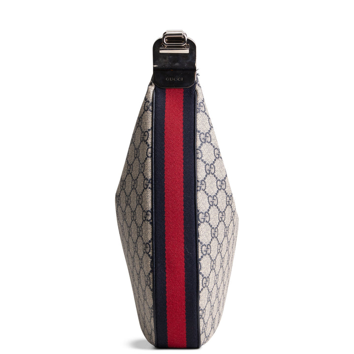 GUCCI GG Supreme Large Attache Shoulder Bag - Navy