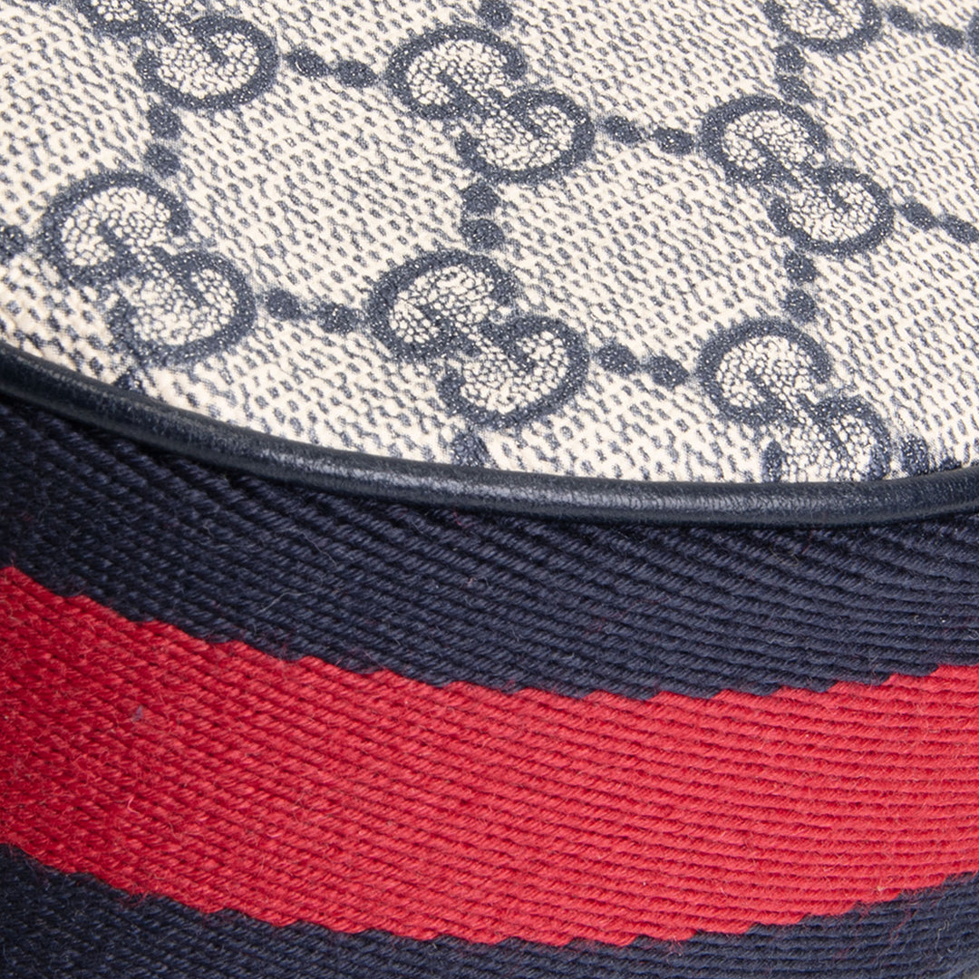 GUCCI GG Supreme Large Attache Shoulder Bag - Navy