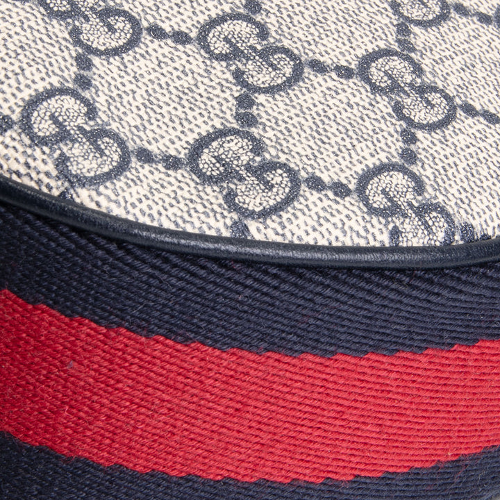 GUCCI GG Supreme Large Attache Shoulder Bag - Navy